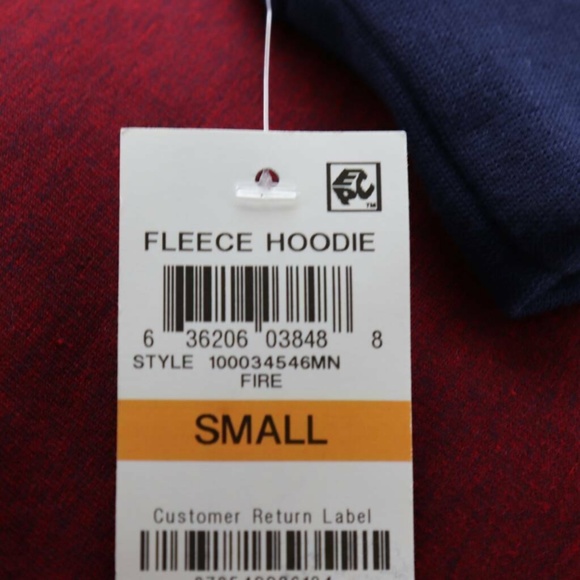 Club Room Mens Fleece Sweatshirt Fire Red Blue Col - Picture 4 of 7